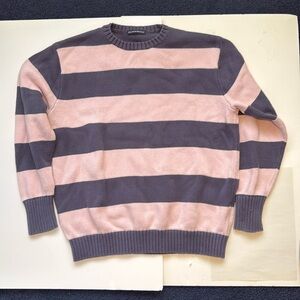 Brandy Melville Stripe Sweater. gray and pink. OS.